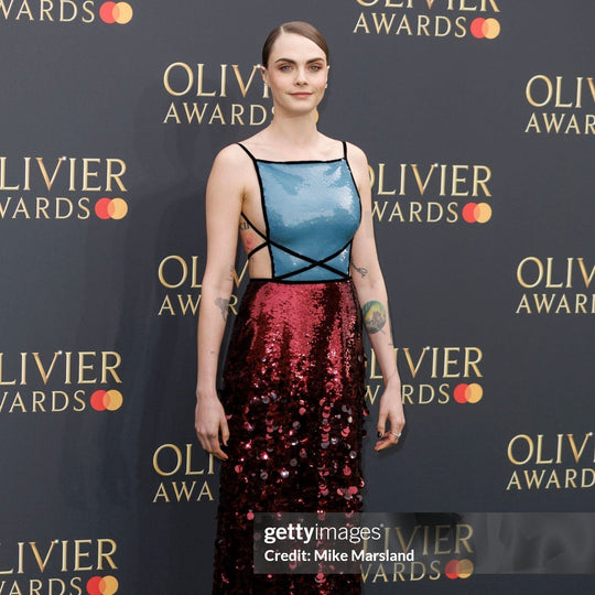 Cara Delevingne Dazzles in Hassanzadeh Diamond Earrings at the Olivier Awards