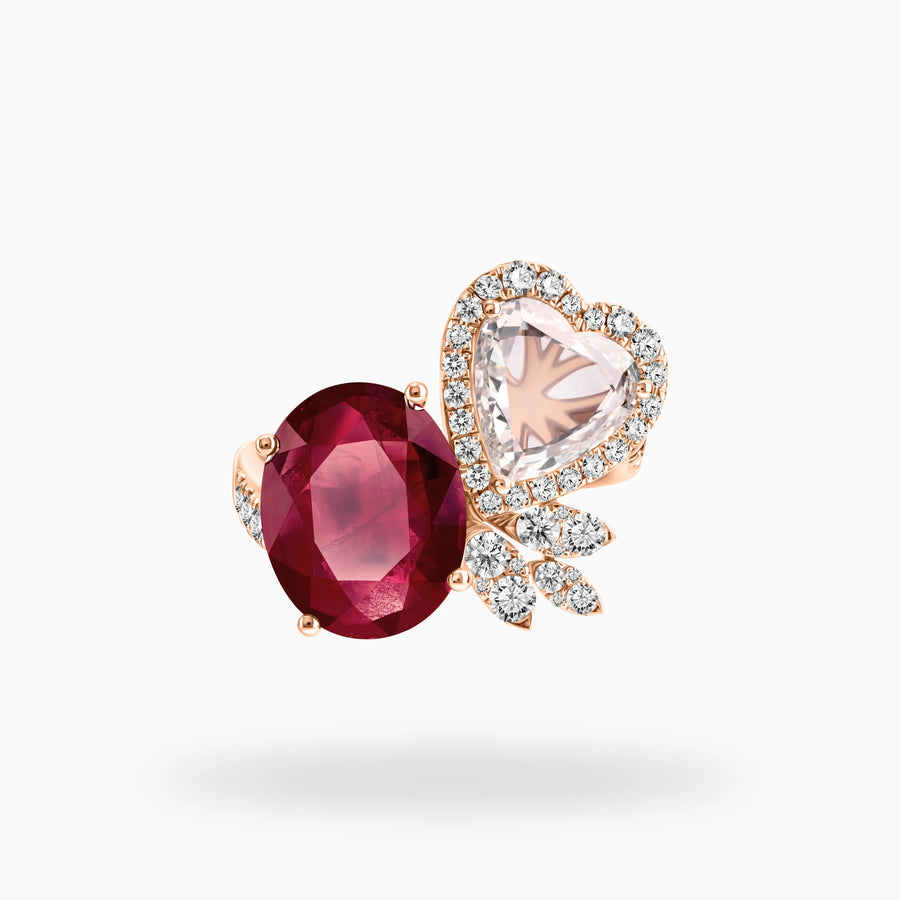 Ruby heart Ring