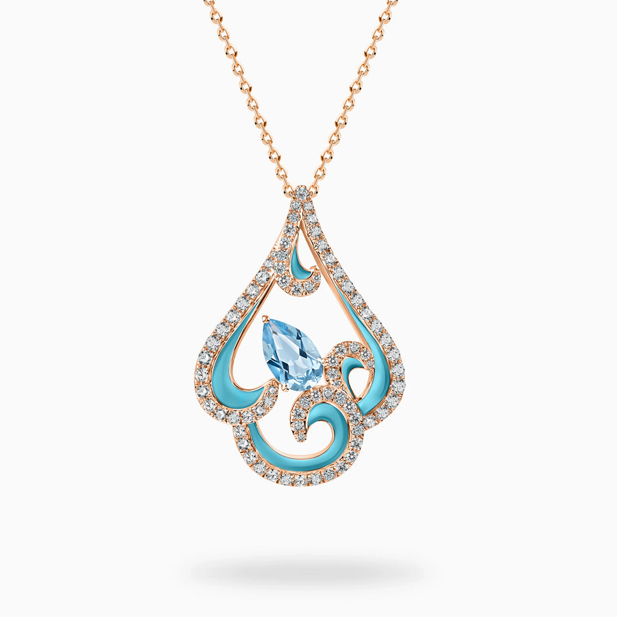 Blue Topaz Swirls Pendant