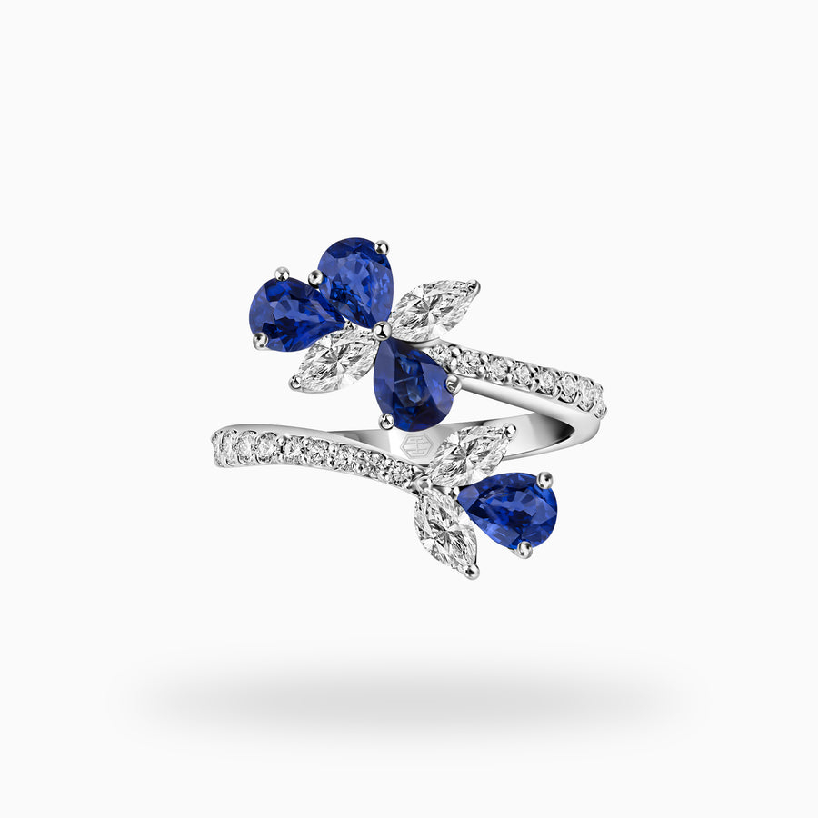 Sapphire Flower Ring