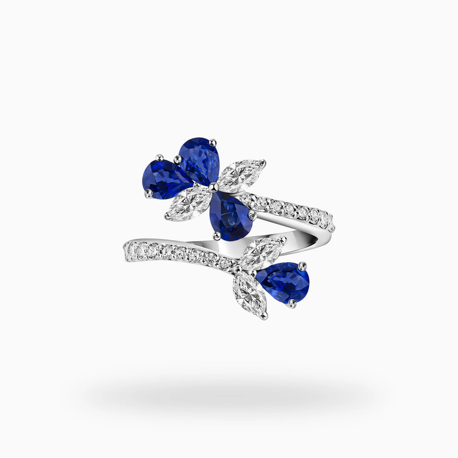 Sapphire Flower Ring