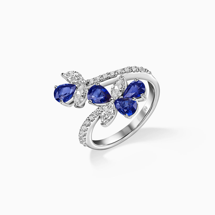 Sapphire Flower Ring