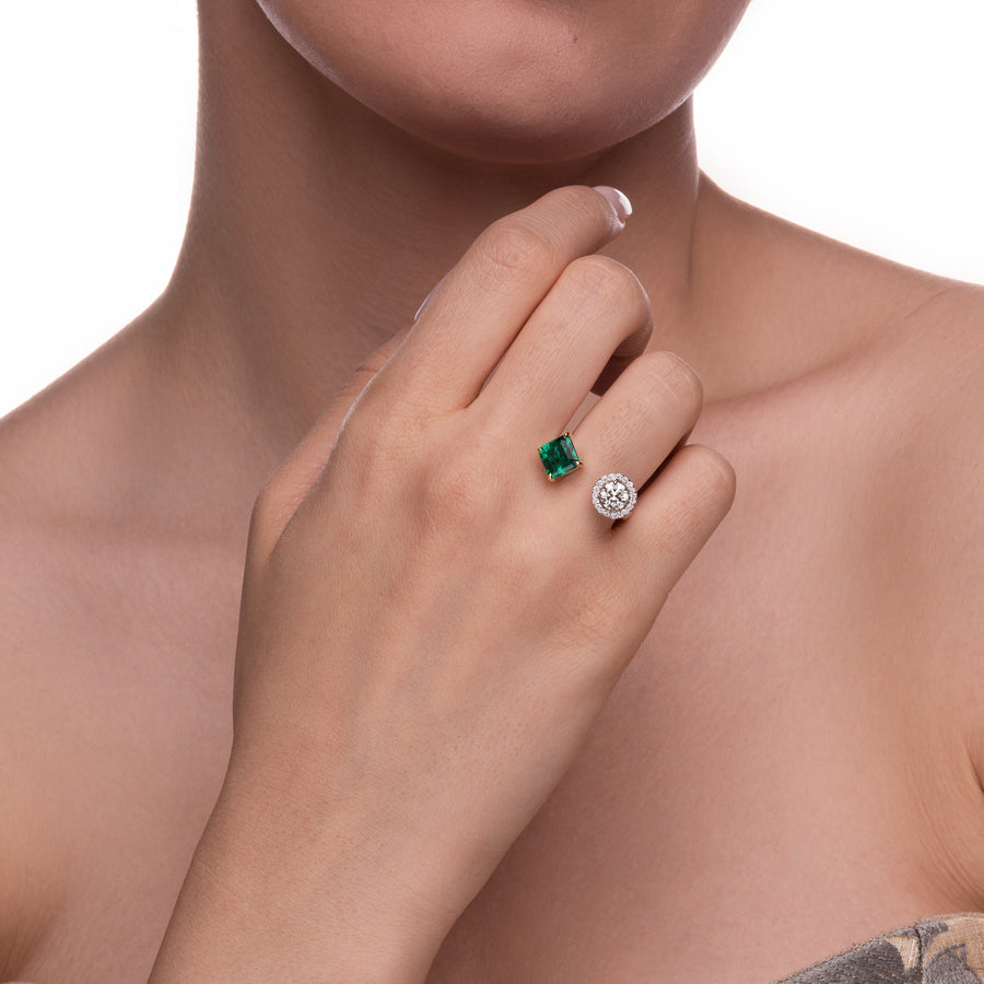 Gold Accent Emerald Ring