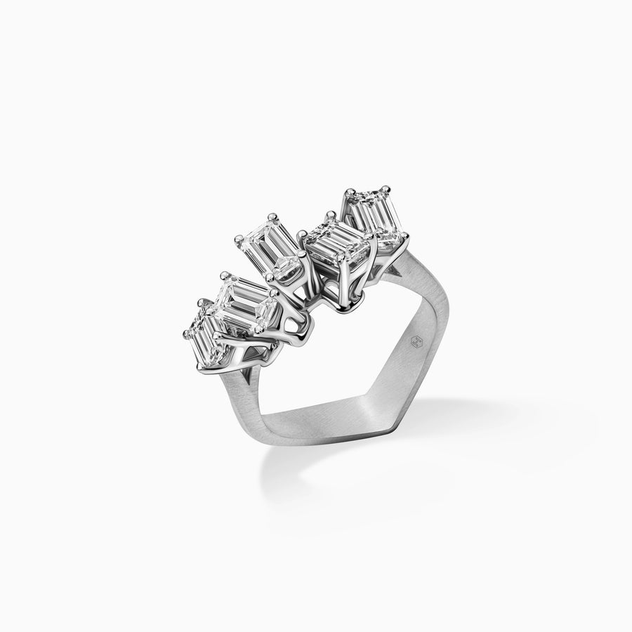 Square Diamond Irregular Ring