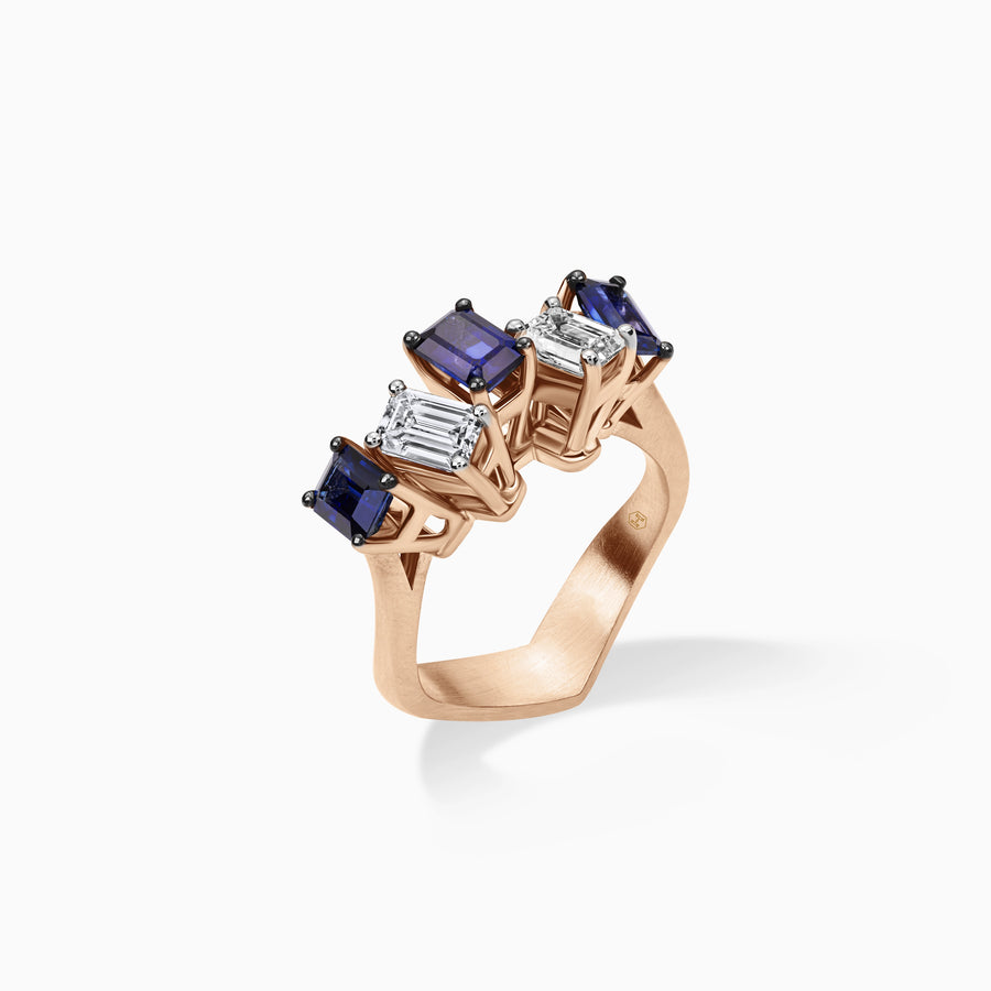 Sapphire and Diamond Fusion Ring