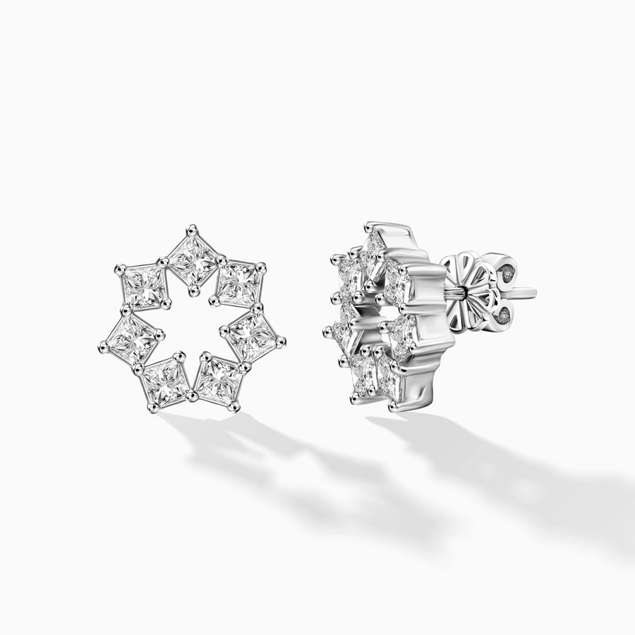 Diamond Snowflake Earrings