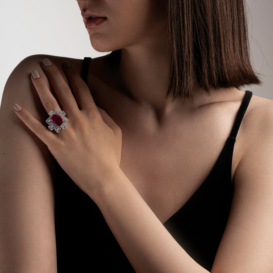 Ruby Flower Ring