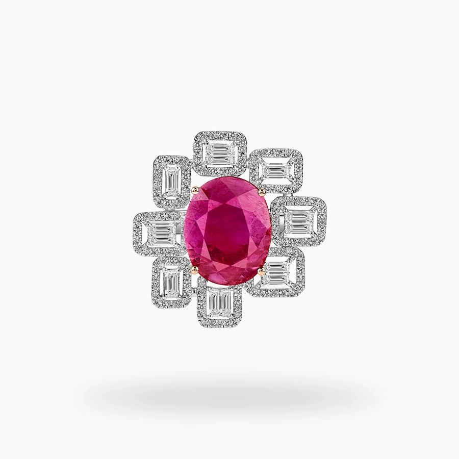 Ruby Flower Ring