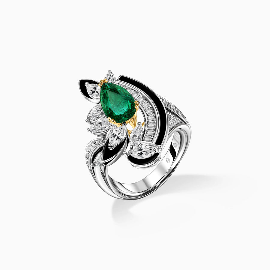 Black Love Emerald Ring