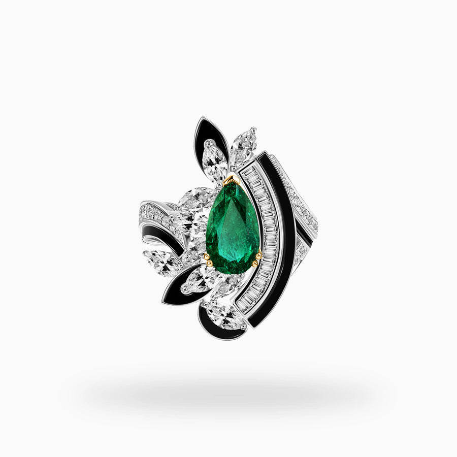 Black Love Emerald Ring