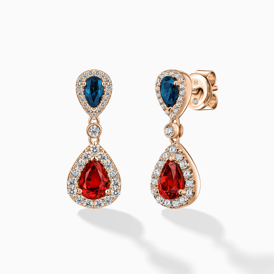 Ruby & Sapphire Earrings